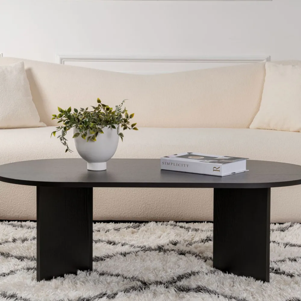 Drawer SAM Table basse ovale en bois 119x60cm