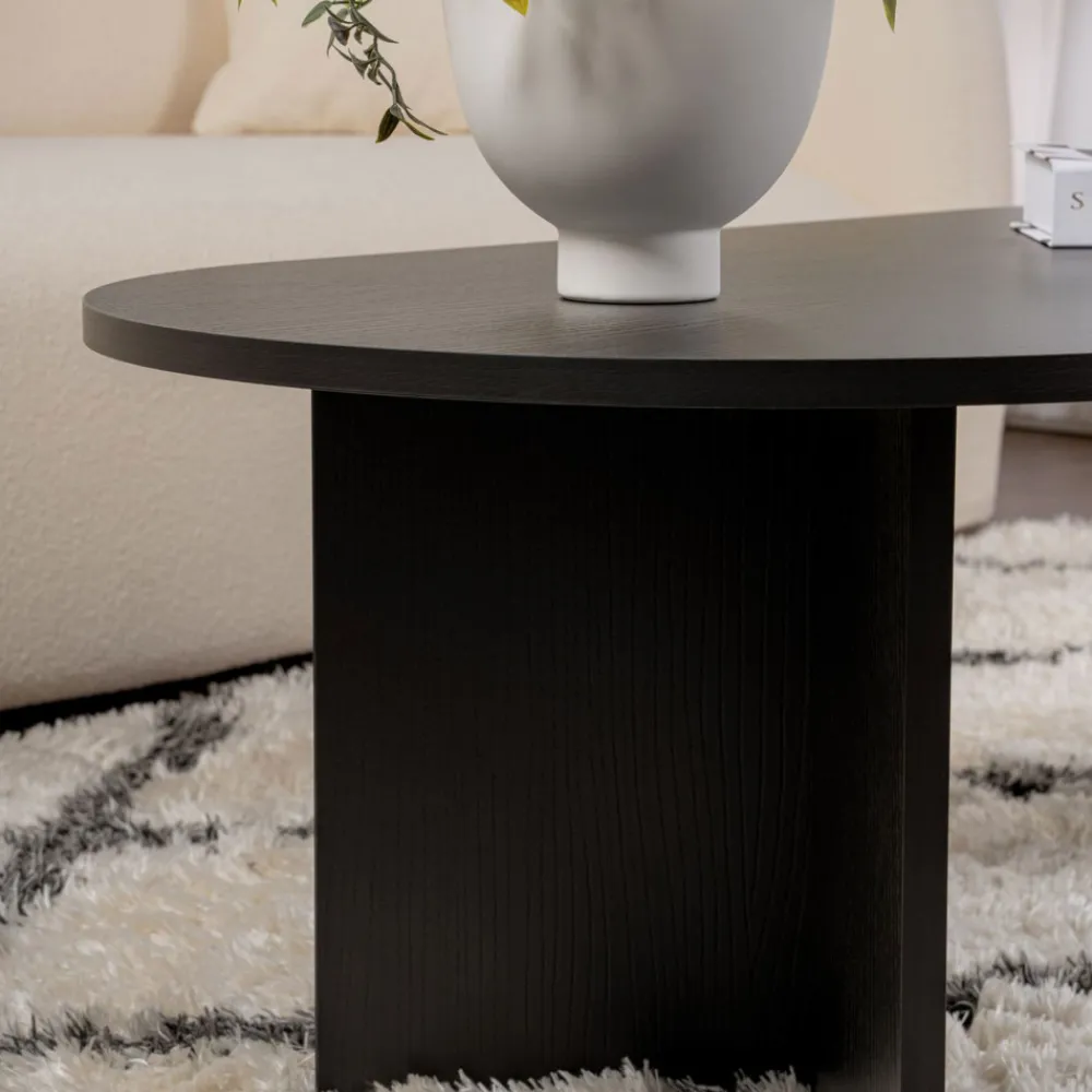 Drawer SAM Table basse ovale en bois 119x60cm