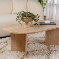 Drawer SAM Table basse ovale en bois 119x60cm