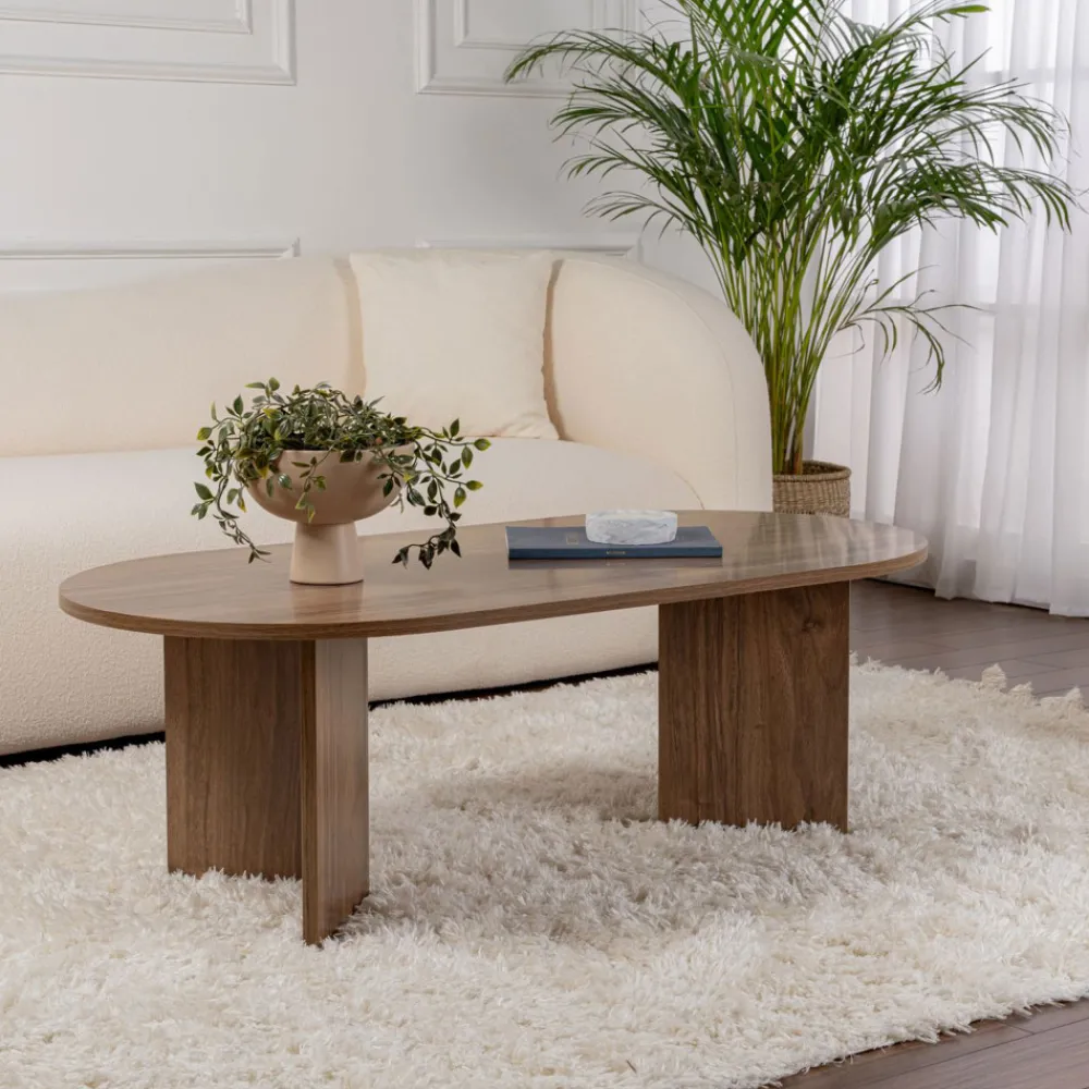 Drawer SAM Table basse ovale en bois 119x60cm