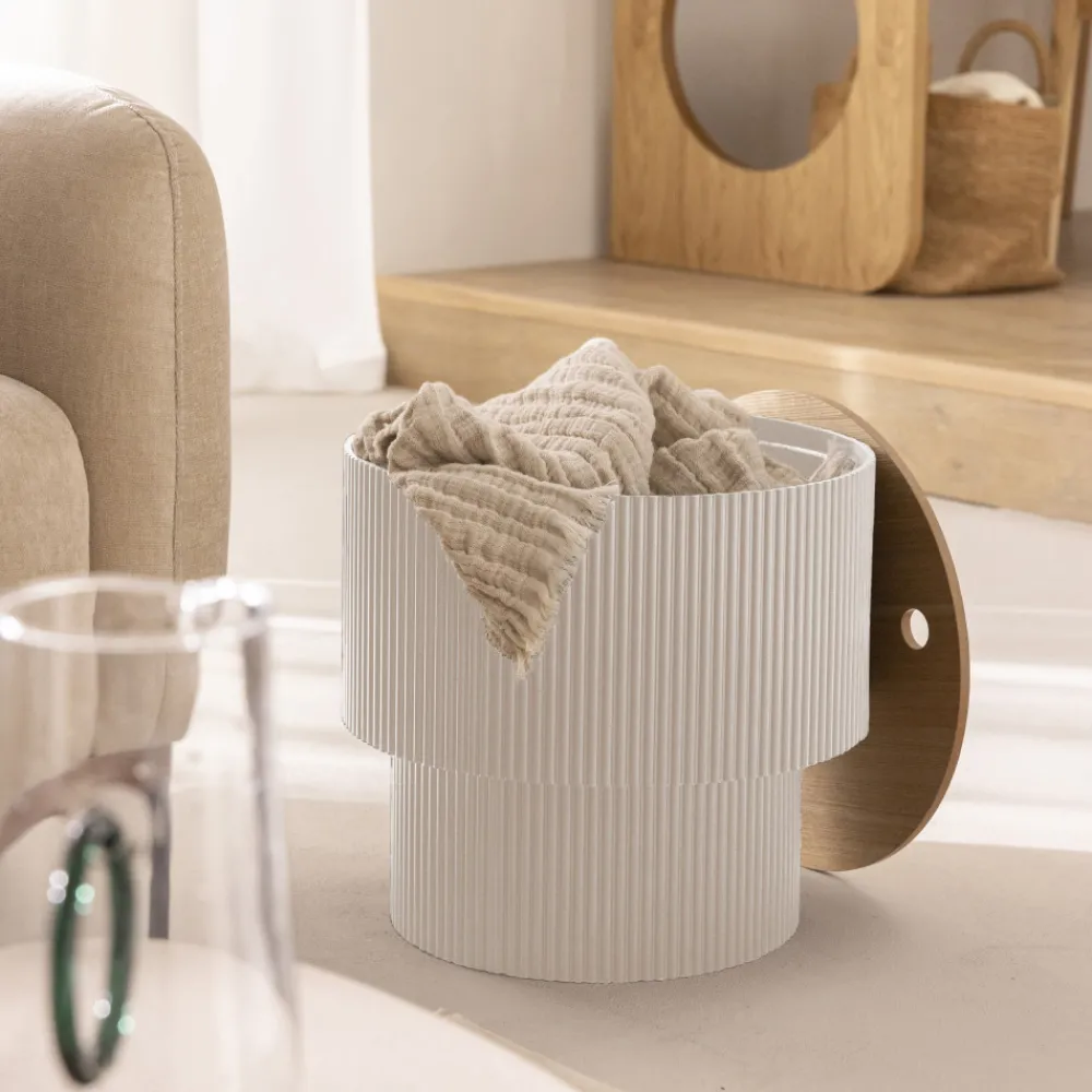Drawer SAND I Table d'appoint avec rangement en bois ø38,5cm