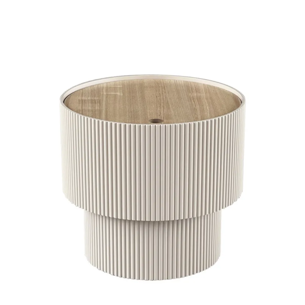 Drawer SAND I Table d'appoint avec rangement en bois ø38,5cm