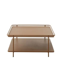 Drawer SARANDA Table basse carrée 2 plateaux en métal 75x75cm