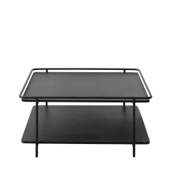 Drawer SARANDA Table basse carrée 2 plateaux en métal 75x75cm