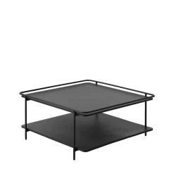 Drawer SARANDA Table basse carrée 2 plateaux en métal 75x75cm