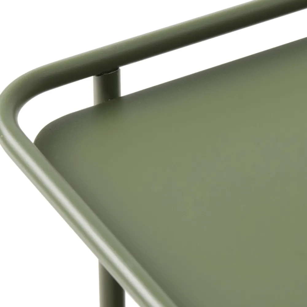 Drawer SARANDA Table d'appoint carrée 2 plateaux en métal 45x45cm