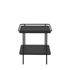 Drawer SARANDA Table d'appoint carrée 2 plateaux en métal 45x45cm