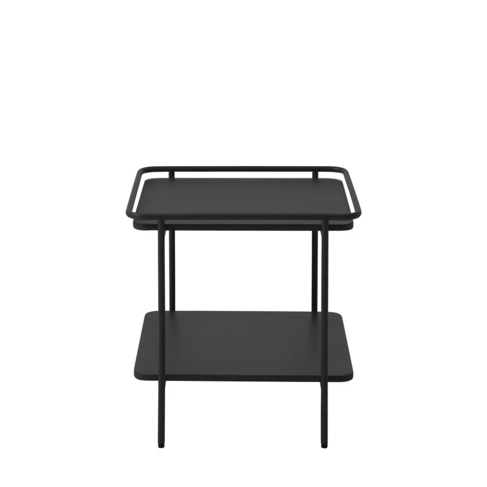 Drawer SARANDA Table d'appoint carrée 2 plateaux en métal 45x45cm