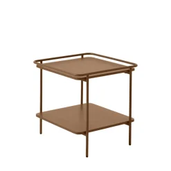 Drawer SARANDA Table d'appoint carrée 2 plateaux en métal 45x45cm