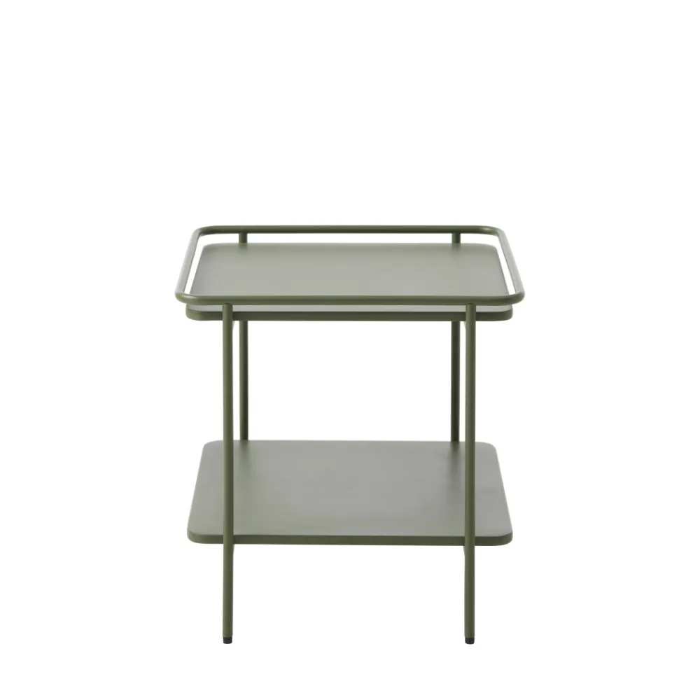 Drawer SARANDA Table d'appoint carrée 2 plateaux en métal 45x45cm