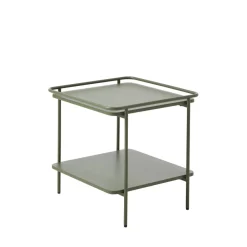 Drawer SARANDA Table d'appoint carrée 2 plateaux en métal 45x45cm