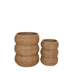 House Nordic SARBAS Lot de 2 paniers en jonc de mer