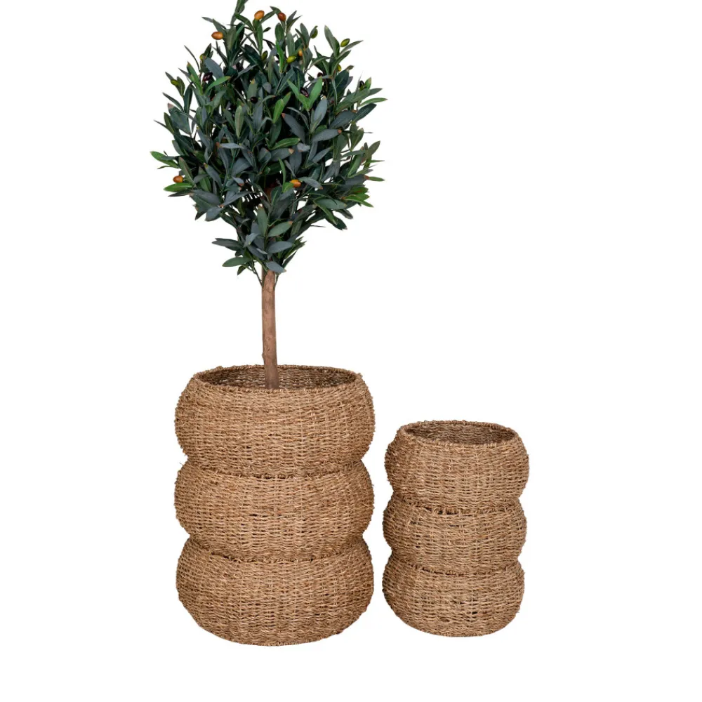 House Nordic SARBAS Lot de 2 paniers en jonc de mer