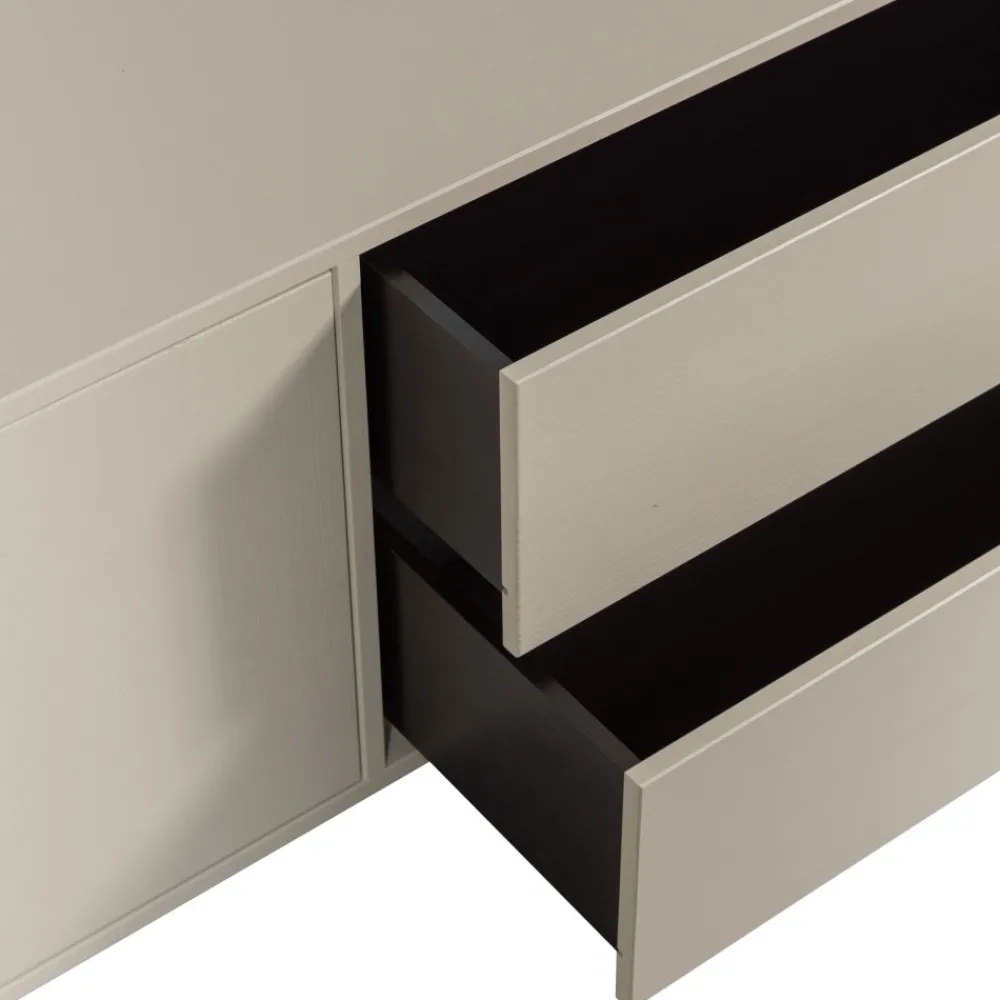 Vtwonen SETTLE DOWN Meuble TV 2 portes, 2 tiroirs en bois L200cm