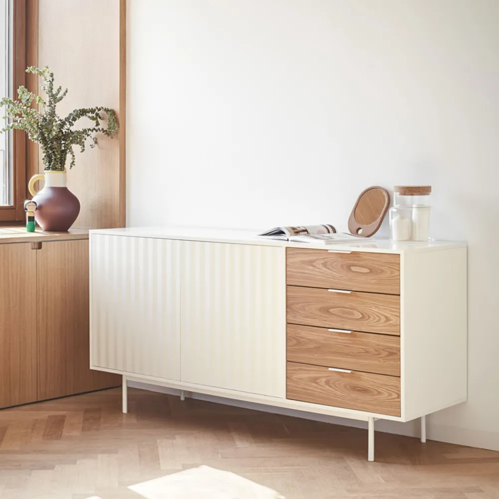 Teulat SIERRA Buffet en bois 2 portes 4 tiroirs L159,2cm