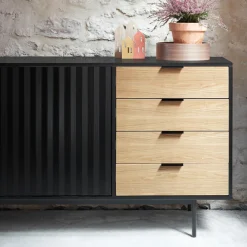 Teulat SIERRA Buffet en bois 2 portes 4 tiroirs L159,2cm