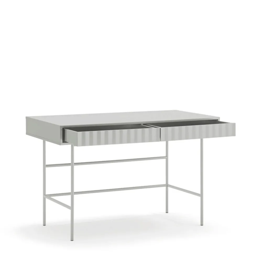 Teulat SIERRA Bureau 2 tiroirs en bois et métal L120cm