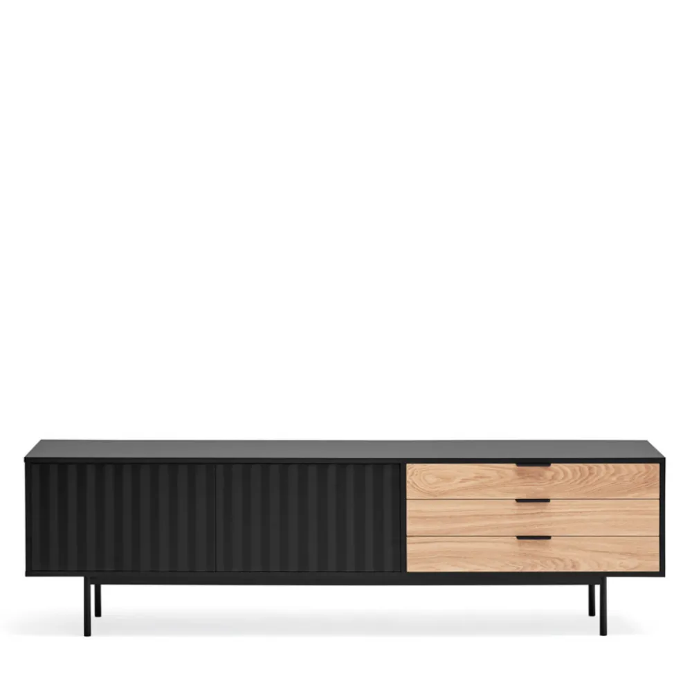 Teulat SIERRA Meuble TV 2 portes, 3 tiroirs en bois L180cm