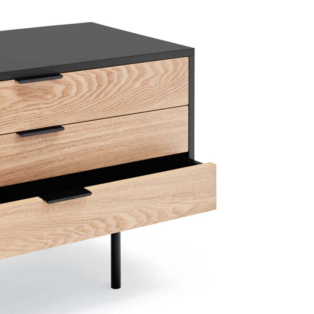 Teulat SIERRA Meuble TV 2 portes, 3 tiroirs en bois L180cm