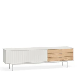 Teulat SIERRA Meuble TV 2 portes, 3 tiroirs en bois L180cm