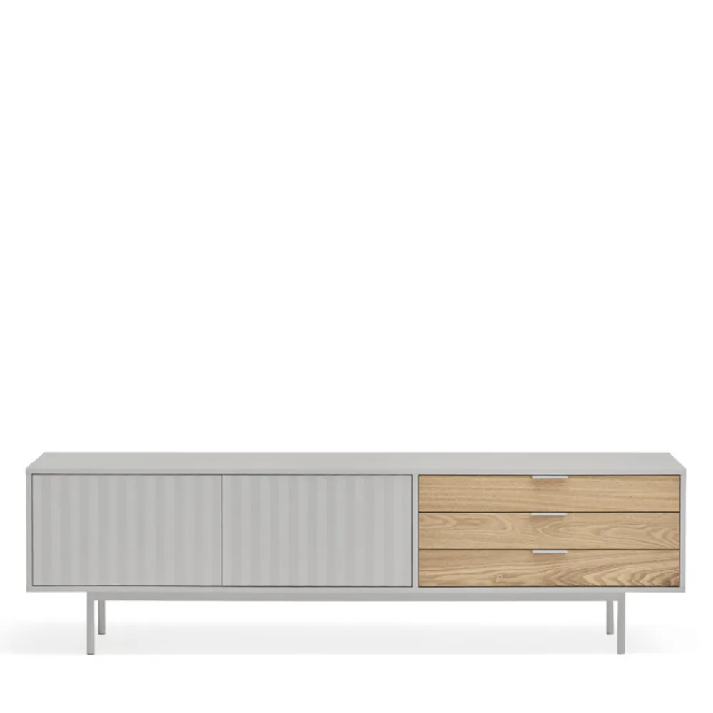 Teulat SIERRA Meuble TV 2 portes, 3 tiroirs en bois L180cm