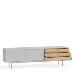 Teulat SIERRA Meuble TV 2 portes, 3 tiroirs en bois L180cm