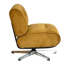 Drawer SIMON Fauteuil pivotant en tissu chenille pied étoile