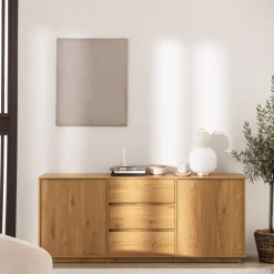 Drawer SINCE Buffet 2 portes, 3 tiroirs en bois L180cm