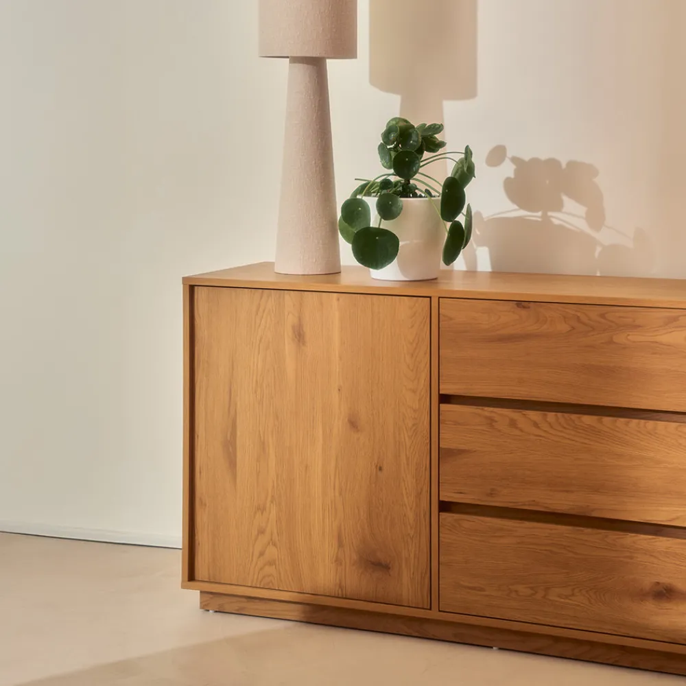 Drawer SINCE Buffet 2 portes, 3 tiroirs en bois L180cm