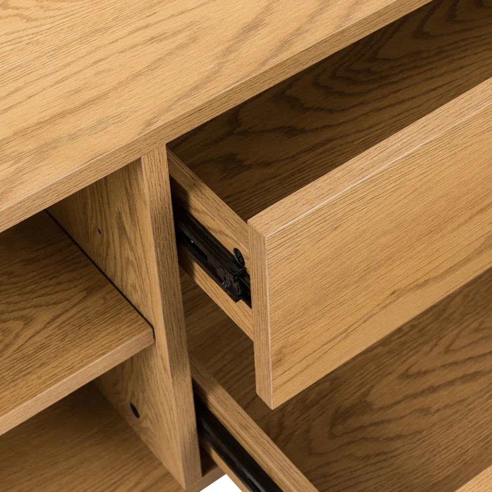 Drawer SINCE Meuble tv 2 tiroirs, 2 niches en bois L180cm
