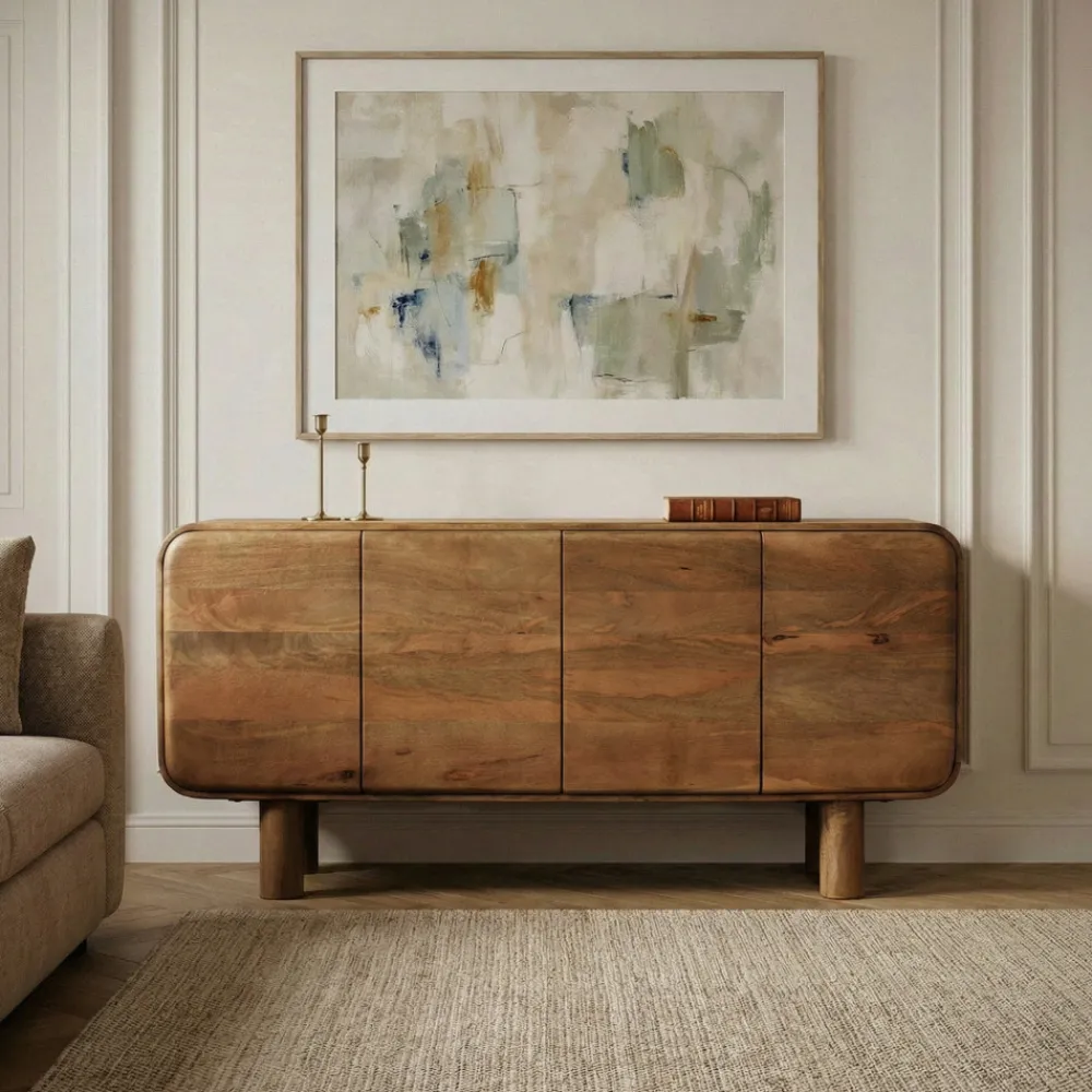 Drawer SIRA Buffet 4 portes en bois massif L160cm