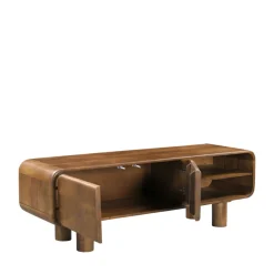 Drawer SIRA Meuble tv 2 portes en bois massif L140cm