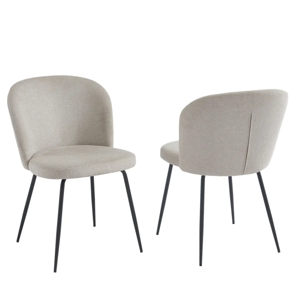 No name SITTO Lot de 2 chaises en tissu et métal