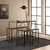 Drawer SKAL Ensemble table de bar pour 4 personnes en bois et métal H105cm
