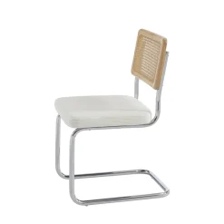 No name SKANA Lot de 2 chaises en velours côtelé pieds chrome