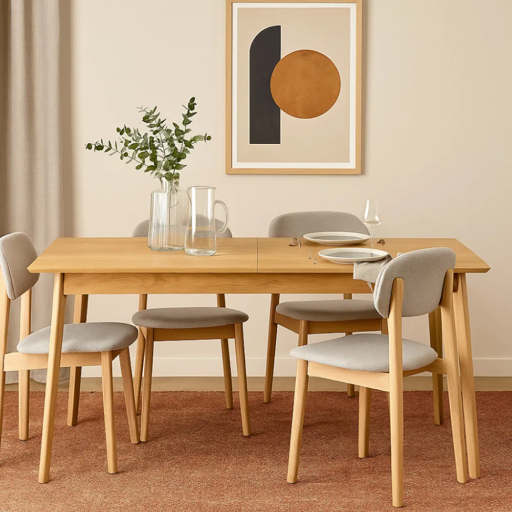 Drawer SKOLL Table à manger extensible 4 à 8 personnes 150-200x80cm