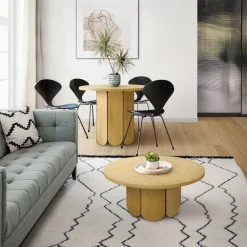 Woodman SOFT Table à manger 4 personnes ronde en bois