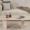 Drawer SOMA Table basse ovale effet travertin 130x65cm