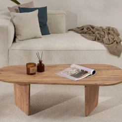 Drawer SOMA Table basse ovale en bois 130x65cm