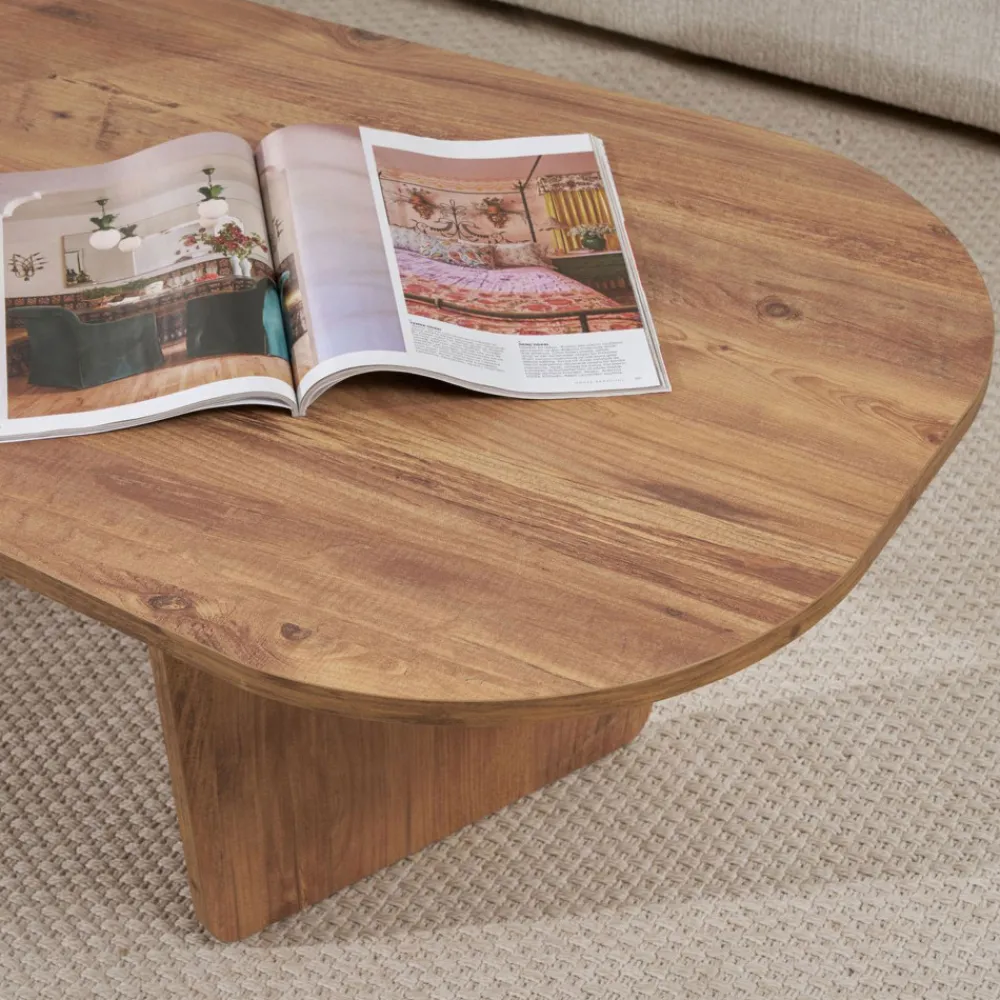 Drawer SOMA Table basse ovale en bois 130x65cm