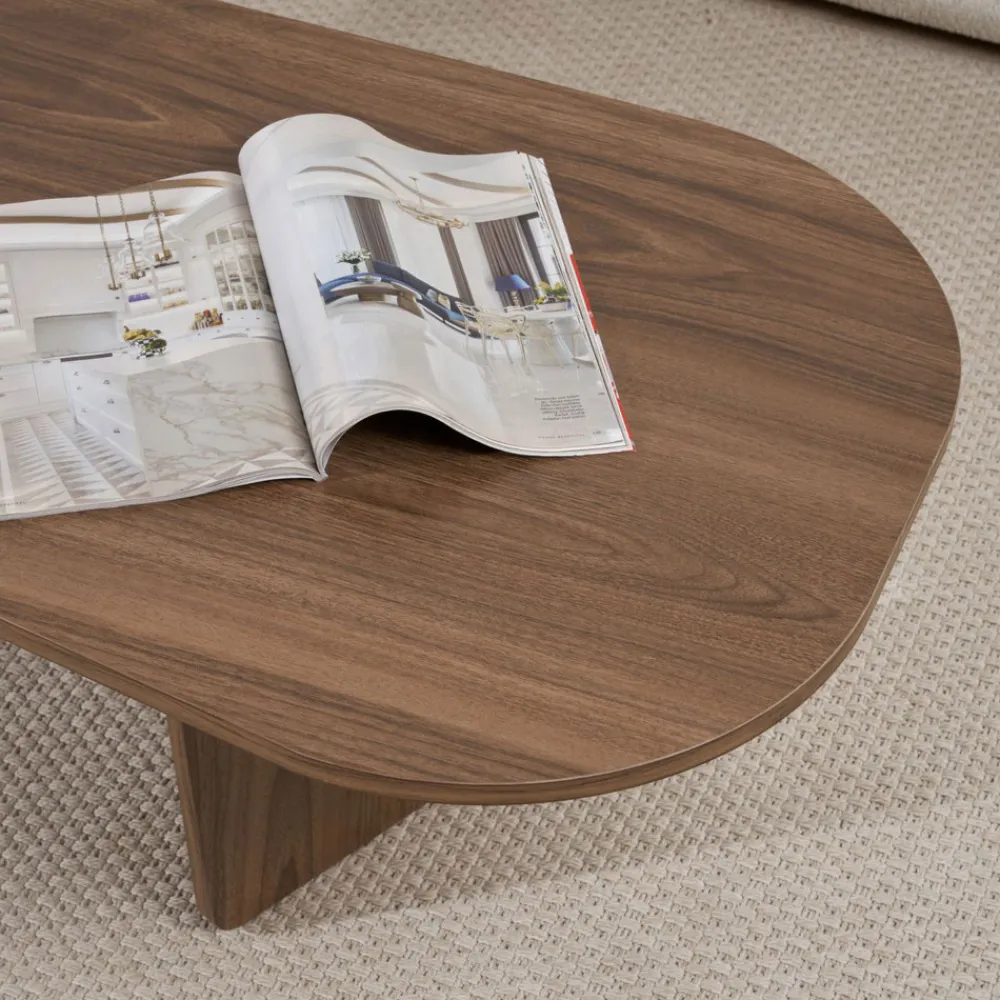 Drawer SOMA Table basse ovale en bois 130x65cm
