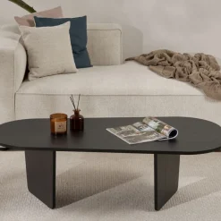 Drawer SOMA Table basse ovale en bois 130x65cm