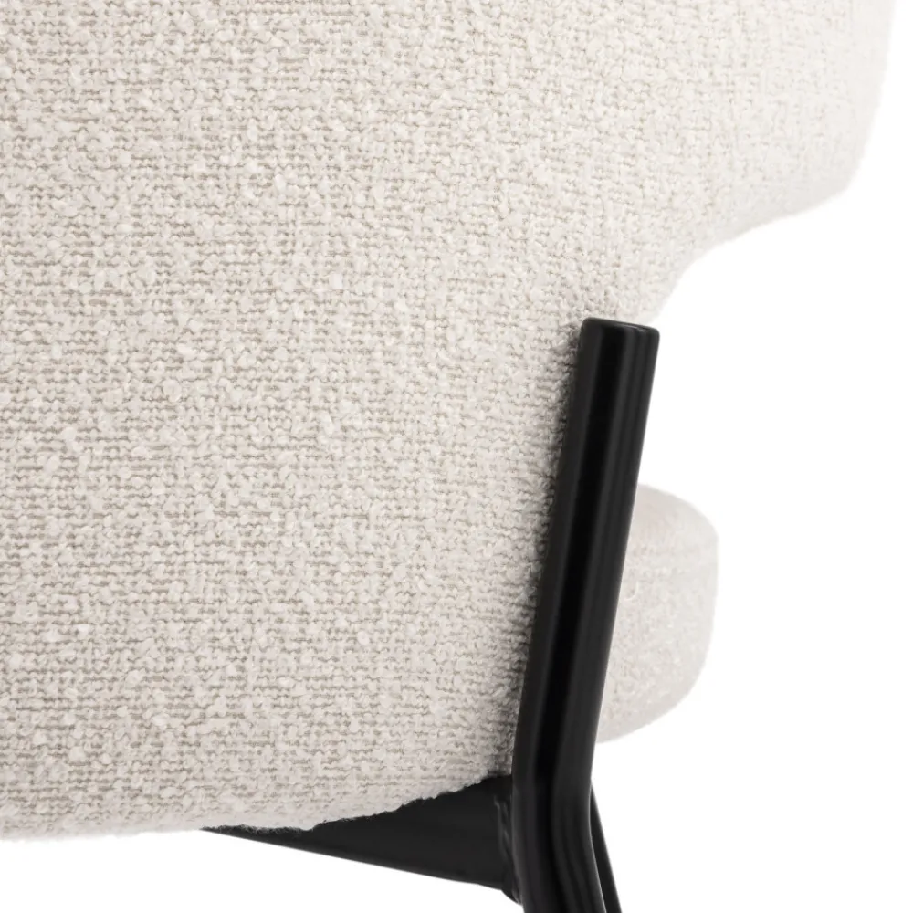 Drawer SOREN Lot de 2 chaises de bar en tissu bouclette et métal H65cm