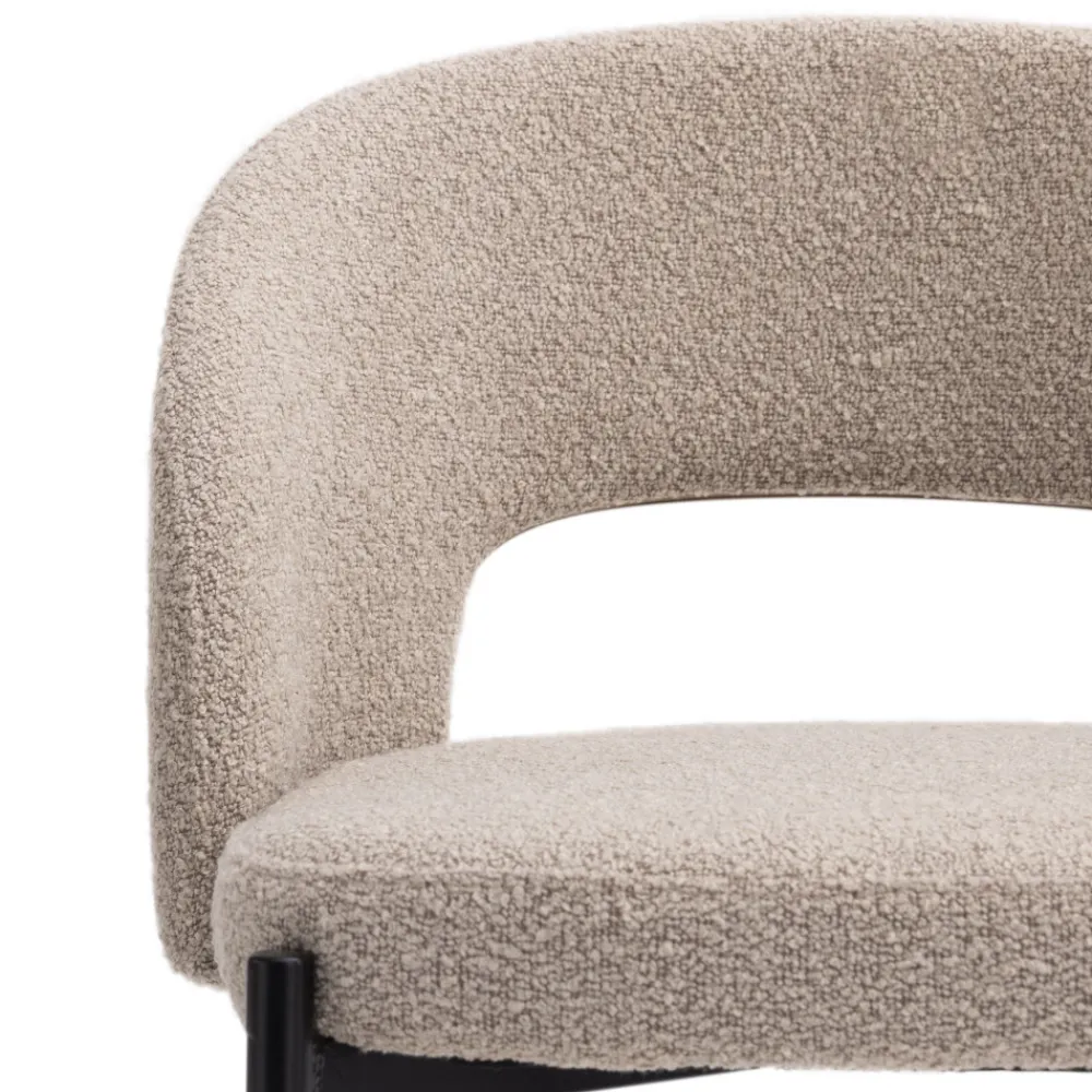 Drawer SOREN Lot de 2 chaises de bar en tissu bouclette et métal H65cm