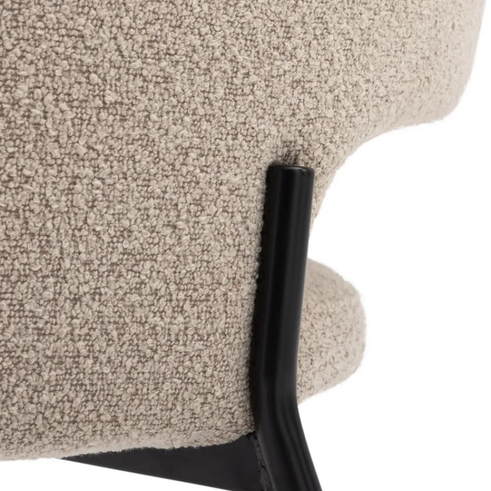 Drawer SOREN Lot de 2 chaises en tissu bouclette et métal