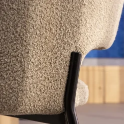 Drawer SOREN Lot de 2 chaises en tissu bouclette et métal