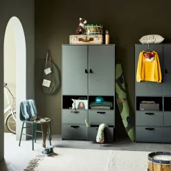Enfant Vtwonen STAGE Armoire 2 portes 4 tiroirs en bois