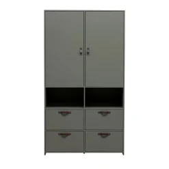 Enfant Vtwonen STAGE Armoire 2 portes 4 tiroirs en bois