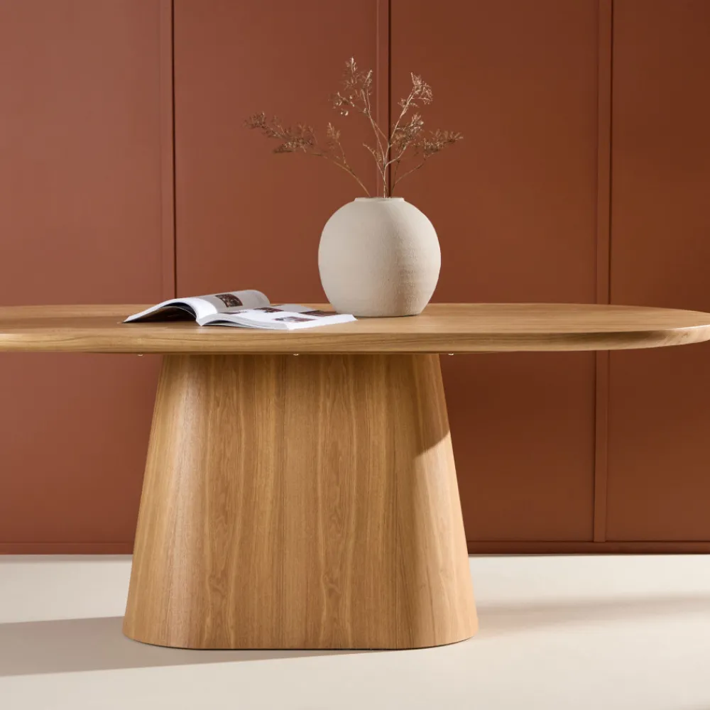 Venture Home STJARNO Table à manger 8 personnes ovale en bois