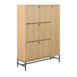 Drawer STORO Meuble à chaussures 4 portes en bois et métal L98,7cm